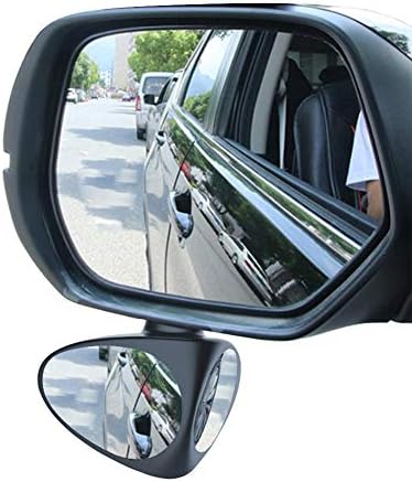 Jushooor Car Blind Spot Auxiliary Mirror, Stick on Design Visible Wide Dead Angle Adjustable Convex HD Glass Rear View Mirror for All Universal Vehicles, Pack of 2(1 Pair)