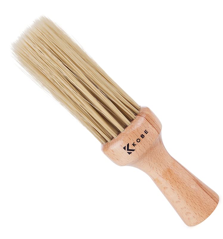 Kobe Professional Hairdressing Wooden Neck Brush - Barber Accessories - Soft Salon Neck Brush For Cutting, Cleaning & Removing Stray Hairs - for Hairdressers & Barbers