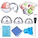 Bath Bomb Mold DIY bath bomb molds kits-12 pcs 3 size with 100 pcs Shrink Wrap Bags 1Brush 1Spoons 1Gift Bag for Crafting Your Own Fizzles