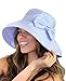 NYFASHION101 Women's Summer Packable Bow Accent Foldable Brim Beach Sun Hat