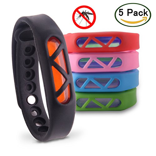 Mosquito Repellent Bracelet 5 pack, 100% All Natural Plant-Based Oil, Non-Toxic Travel Insect Repellent, Safe Deet-Free Band, Soft Silicone Material for Kids & Adults, Keeps Insects & Bugs Away Mosquito Repellent Bracelet 5 pack, 100% All Natural Plant-Based Oil, Non-Toxic Travel Insect Repellent, Safe Deet-Free Band, Soft Silicone Material for Kids & Adults, Keeps Insects & Bugs Away