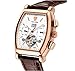 Mens Automatic Mechanical Watch Brown Leather Tourbillon Skeleton Square Wrist Watch with Calendar