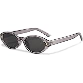 SevenColor Retro Oval Sunglasses for Women Men Trendy Small Oval Sun Glasses 90s Vintage Shades