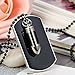 Flongo Men's Womens Biker Alloy Bullet Army Dog Tag Pendant Necklace, 27.5 inch Chain