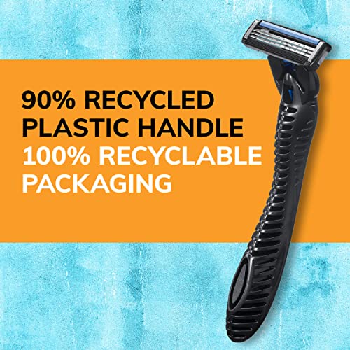 BIC Flex 3 Hybrid Disposable Razors for Men, Longlasting 3Blade