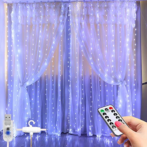 LED-Window-Curtain-String-Light-3MX28M-280-LED-8-Modes-Fairy-Lights-with-Hook-Remote-Control-USB-Powered-Waterproof-Copper-Wire-Decor-Lights-for-Christmas-Bedroom-Party-Wedding-White