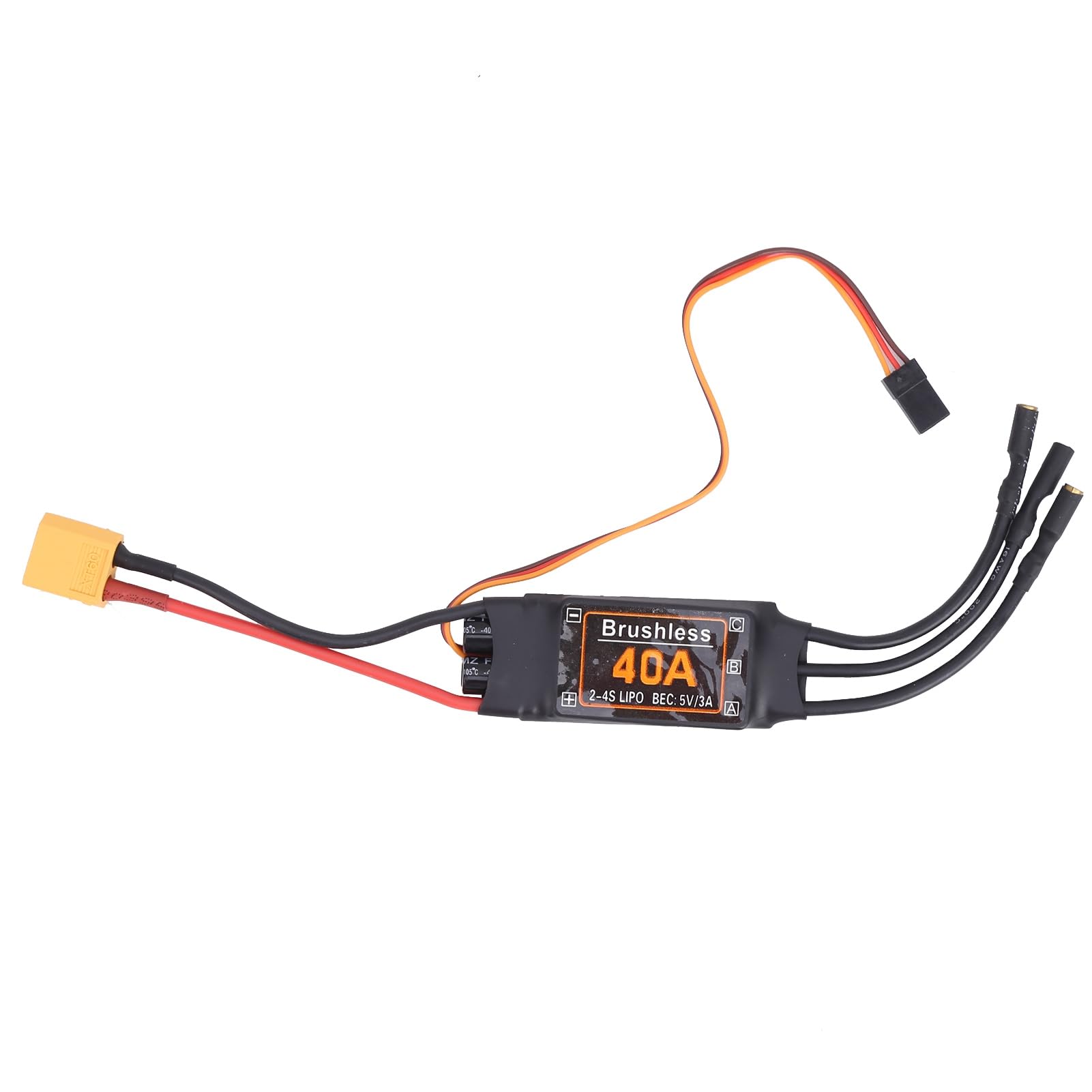 Drfeify RC Brushless ESC, 40A Brushless ESC Speed Controller 5V/3A BEC Output for RC Drone Airplanes Accessory
