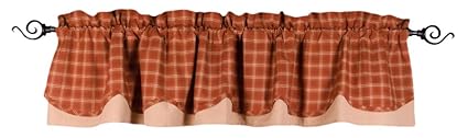 Home Collections by Raghu 72x15.5 Pumpkin Spice Orange-Nutmeg Fairfield Valance