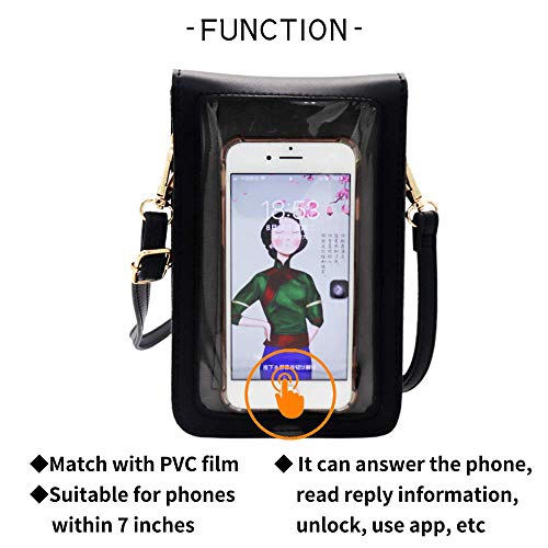 OSTKAKA Small Crossbody Phone Bag，Mobile Phone Bags for Women，Wristlet Wallet with Cell Phone Holder (B-Black)