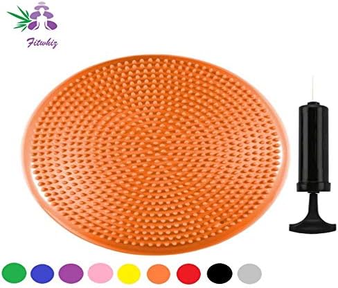 Fitwhiz Air Stability Wobble Cushion with Free Pump, Extra Thick Core Balance Disc, Kids Wiggle Seat, Sensory Cushion for Elementary School Chair (Office & Home & Classroom)