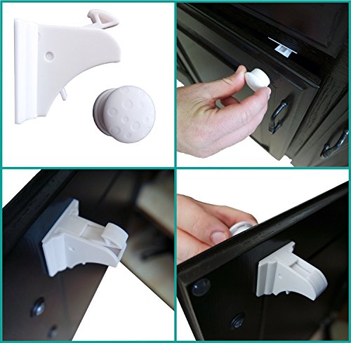 KidCare - Magnetic Child Safety Locks: 8 Locks + 2 Keys - FAST & EASY INSTALLATION. NO TOOLS. NO SCREWS