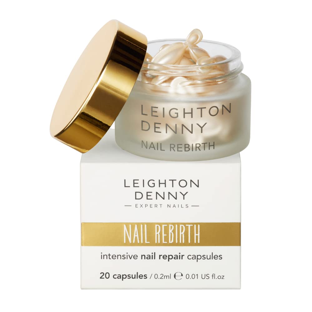 LEIGHTON DENNY Nail Rebirth - Intensive Nail Repair Capsules - Treatment for Dry, Damaged Nails - Vegan - 1 x Pack of 20 capsules