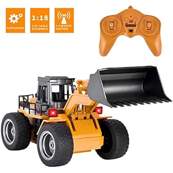 Remote Control Construction Truck Toy,RC Front Loader Truck Alloy Shovel 2.4Ghz RC Remote Control Bulldozer 6 Channel RC Construction Vehicles Toys for boy Kids Birthday