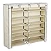 SONGMICS 7-Tier Portable Shoe Rack Organizer 36-Pair Shoe Storage Cabinet Beige URXJ12M