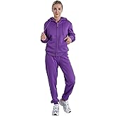 Facitisu Women 2 Piece Outfits Fleece Sweatsuits Tracksuits Lounge Hoodie Sets with Pockets