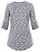 Vivilli Henleys for Women, Womens Split V Neck Cuffed Sleeve Stylish Casual Shirts Henley Blouse Tops Gray XX-Large