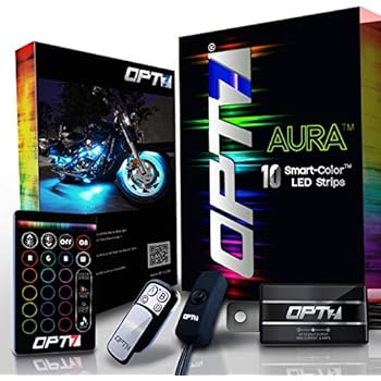 10pc Aura Motorcycle LED Light Kit | Multi-Color Accent Glow Neon Strips w/Switch for Cruisers