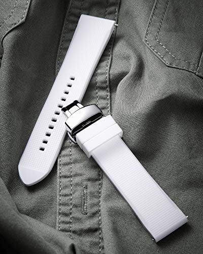 BINLUN Quick Release Silicone Watch Straps for Watches Rubber Men and Women 18mm 19mm 20mm 21mm 22mm 24mm Rubber Smart Watch Replacement Strap with 8 Colors