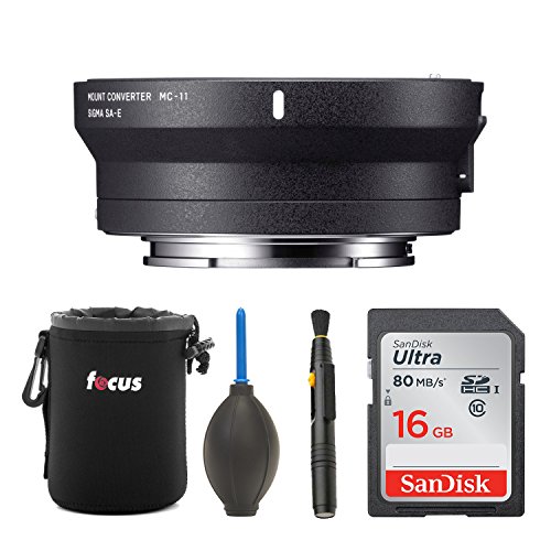Sigma MC-11 Lens Mount Converter (E-Mount To Canon Mount W/ 16GB SD Card & Essential Photo Bundle