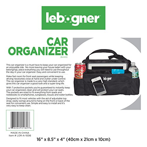 image for lebogner #1 Luxury CAR Organizer, Perfect Front Seat Organizer, Driver