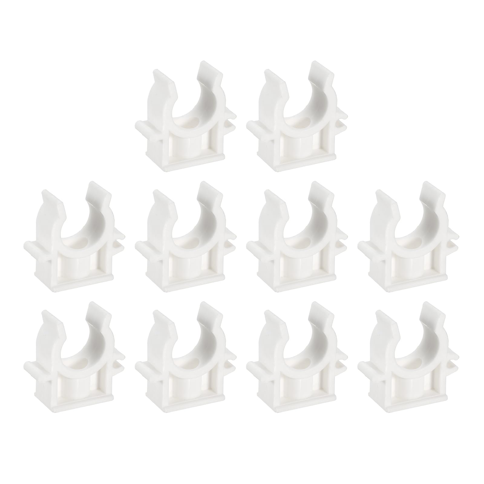 uxcell PVC Water Pipe Clamps, 10pcs Fit for 20mm(3/4") OD Hose Hanger Support Pex Tubing U-Shaped Pipe Clamps Clips