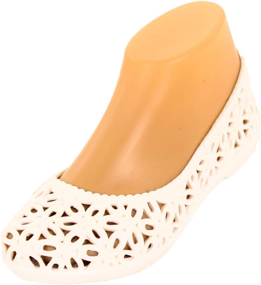 Sandal King Women's Jelly Crochet Ballet Flats