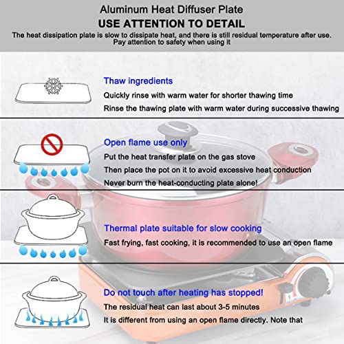 Heat Diffuser For Gas Stovetop, 11 Inch With Handle Square Aluminum