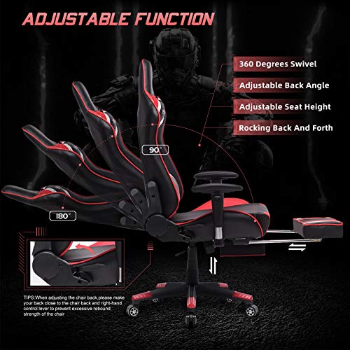 Ficmax Massage Gaming Chair Ergonomic Computer Gaming Chair with