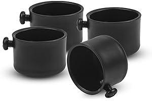 LLHQAMT Curtain Rod Ends, Curtain Rod Finials Ends Are Strong And Durable With Fixing Screws, Black Color, Suitable For Curtain Finials Ends For Roman Curtain Rods Up To 1.1 Inches/28mm Diameter (PACK-4)