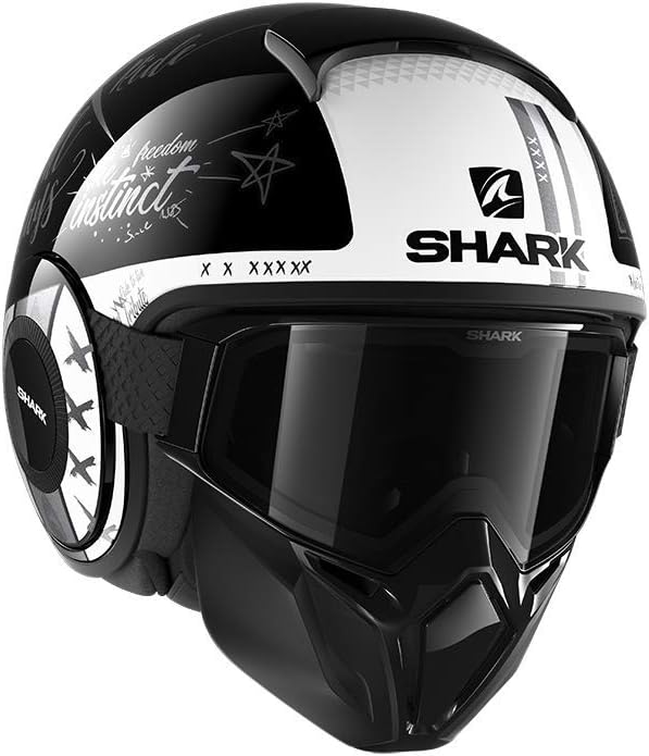 STREET DRAK TRIBUTE RM KAW capacete de motocicleta, Preto/Branco, XS
