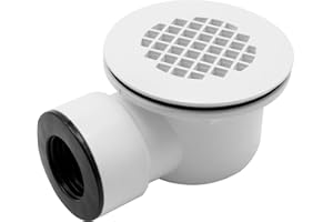 Low Profile Shower Drain with Perforated Strainer, 1.5 Inch Side Outlet Drain Assembly, Replacement for 1.5 or 2 Inch PVC Sho