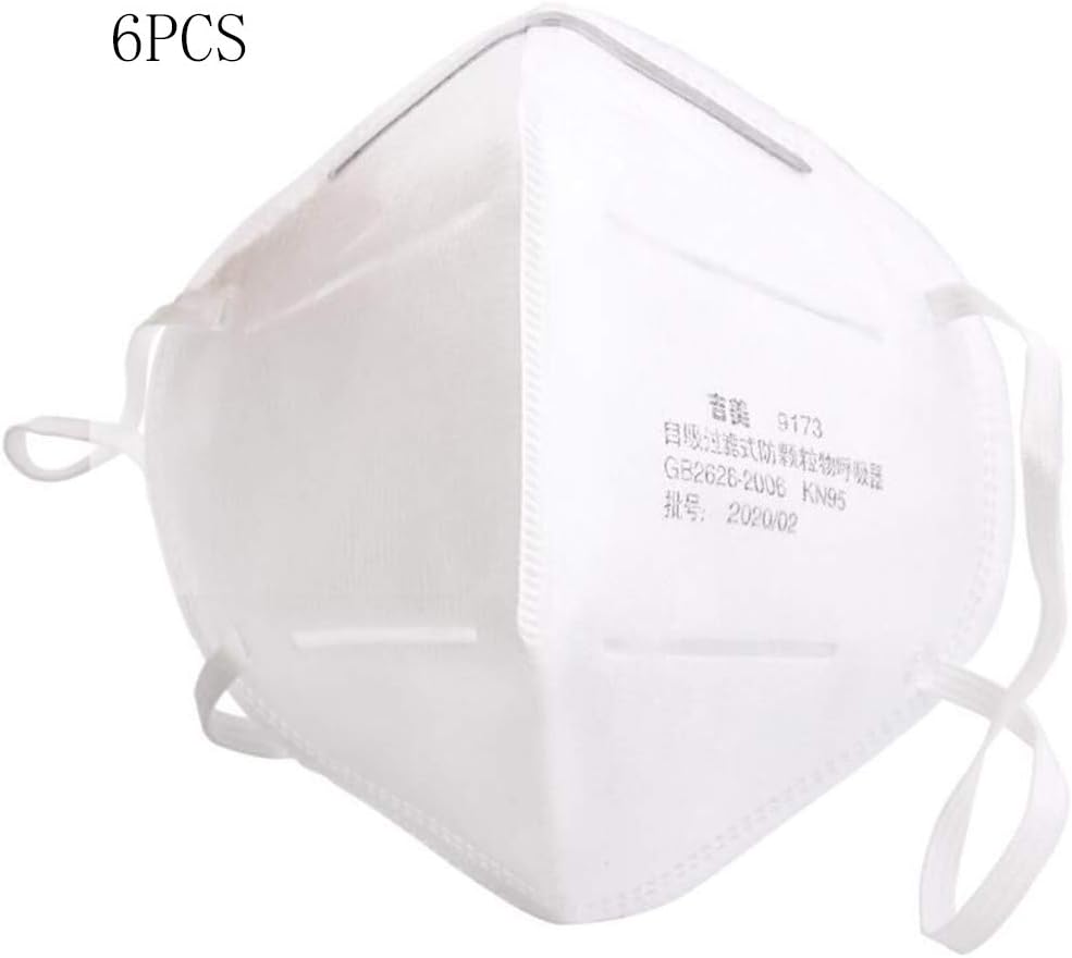 6 PCS N95 Safety Masks, Respirator for Virus Protection and Personal Health White