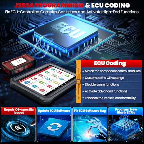 LAUNCH X431 PRO3S+ Elite SmartlinkC2.0 J2534 Car Diagnostic Case Bi-Directional Topology OE, 60+ Maintenance ECU Coding Remote Diagnostic Intelligent CANFD/DOIP/J2534