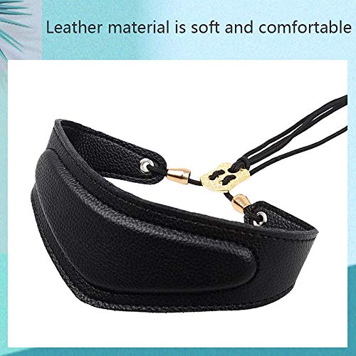 Umiwe Saxophone Neck/Shoulder Strap - Genuine Leather - with Metal Swivel Snap, 100% Handmade, 22-Inch, Black