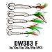 Sunlure Spoon Fishing Lures Metal Jig Lure Cranbait Casting Sinker Spoons with Feather Treble Hooks for Trout Bass Walleyes Spinner Baits (DW383F pack of 5pcs)