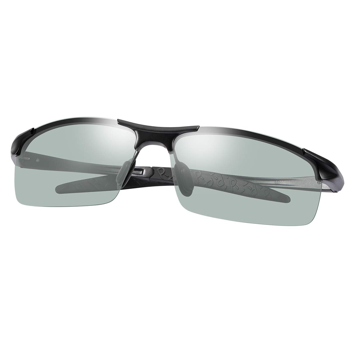 Polarized Photochromic Outdoor Sports Safety Sunglasses for Men Women Anti Glare UV400 Protection for Day and Night Driving Cycling Golf Running Cycling Fishing Eyewear Sun Glasses (8177-Black) — image 1