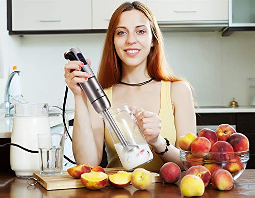 CHEW FUN Multipurpose Immersion Hand Blender Poweful 500 Watt,9-Speed,High Power Low Noise,2-in-1 includes Detachable Chopper and Egg Whisk with lifetime warranty guaranteed - Thumbnail 7