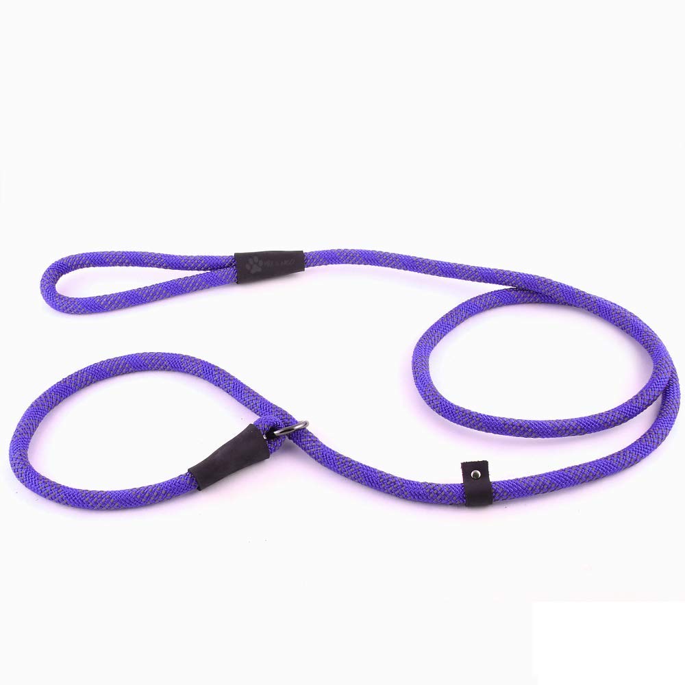 Max and Neo Rope Slip Lead Reflective 5 Foot - We Donate a Leash to a Dog Rescue for Every Leash Sold (Purple, 5FT X 1/2")
