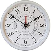 West &amp; Company White Nautical Tide &amp; Time Clock with Protective lense - 9 1/2" Nautical Beach D&eacute;cor