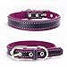 BONAWEN Dog Collar Padded Leather Soft Touch Pet Collar for Large,Medium,Small Dogs(Purple,M)thumb 1