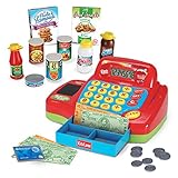 Kidzlane Electronic Toy Cash Register for Kids - 20+ Realistic Pieces Interactive Pretend Playset