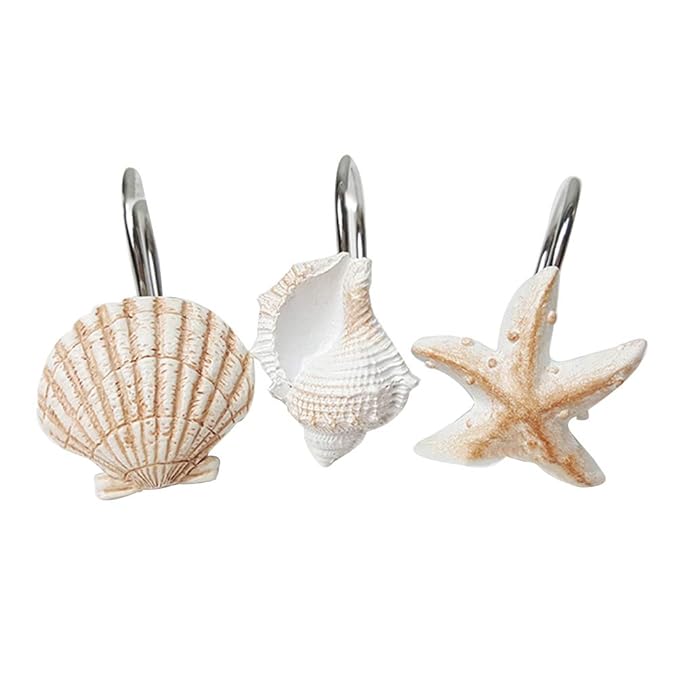 Yardwe 12 Stucke Ozean Thema Duschvorhang Haken Aufhanger Fur