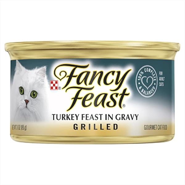 PURINA FANCY FEAST GRILLED WET CAT FOOD TURKEY FEAST IN WET CAT FOOD GRAVY – (PACK OF 24) 3 OZ. CANS
