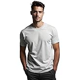 THE COTTON VILLA Men’s Premium Cotton Crew Neck T-Shirt – Ring Spun Cotton, Soft Crew Neck Tee, Casual Short Sleeve, Breathable, Lightweight, Classic Slim Style, Pre Shrink, White Heather, L