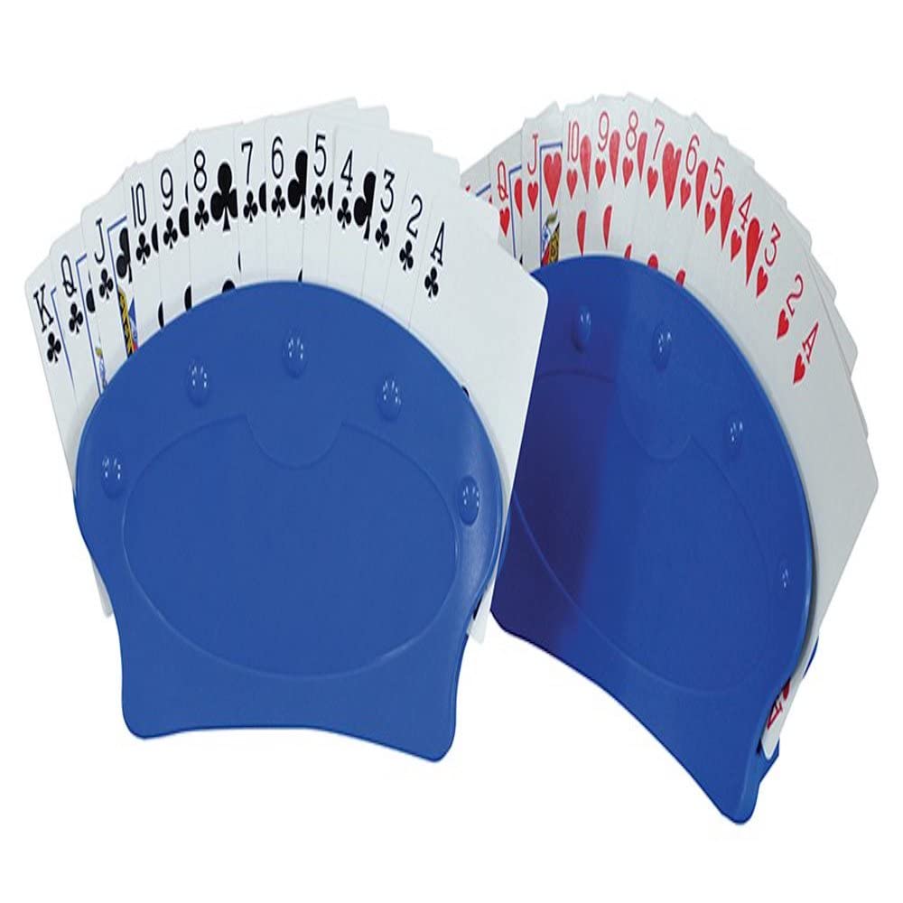 Aidapt Set of Two Playing Card Holders. Ideal for those with Limited Dexterity. Hands-free games set and will hold up to 15 standard playing cards each. Please note: Playing Cards not supplied.