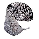 Yazilind Jewelry Leaf Shape Wide Arm Cuff Bangle Bracelet Metal Punk Style Wide: 2in