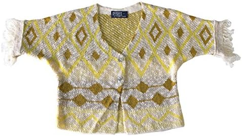 POLGEN Big Girls' Natural Tassel Decorate Knit Cardigan Medium Lime