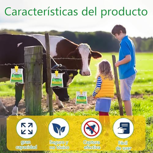 OIIUOUI Trampa para Moscas, Desechable Fly Trap，Paquete De 5 Eliminador De Moscas Colgantes Al Aire úLtima IntervensióN, para JardíN, Granjas Exteriores, Pastos, Gallineros, Establos, Graneros