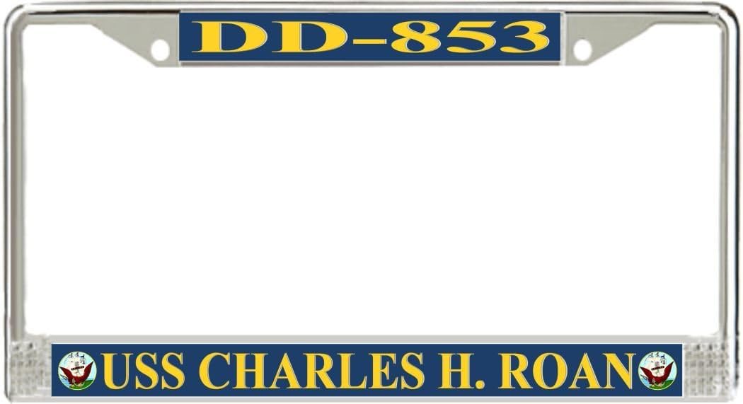 VR Graphics USS Charles H. Roan DD-853 License Frame - American Made - Veteran Approve