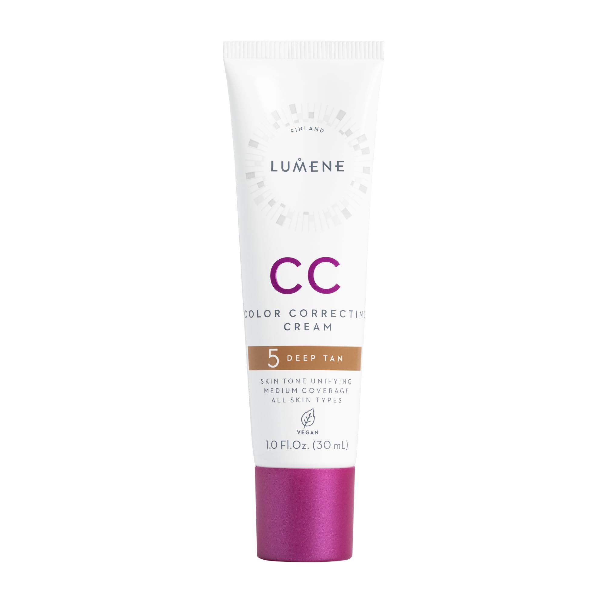 LUMENE CC Cream Color Correcting Cream Foundation | SPF 20 | Medium Coverage | Lightweight and Antioxidant-Rich | Hydrates While Reducing Redness | All Skin Types | Vegan |30 ml | Deep Tan